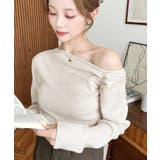 アシメワンショルリブニットプルオーバー | moment+ | 詳細画像55 