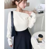 アシメワンショルリブニットプルオーバー | moment+ | 詳細画像7 