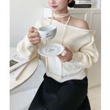 ストラップチョーカーネックリボンアシメワンショルダーニットプルオーバー | moment+ | 詳細画像16 