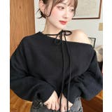 ストラップチョーカーネックリボンアシメワンショルダーニットプルオーバー | moment+ | 詳細画像23 