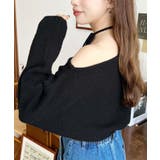 ストラップチョーカーネックリボンアシメワンショルダーニットプルオーバー | moment+ | 詳細画像30 