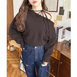 ストラップチョーカーネックリボンアシメワンショルダーニットプルオーバー | moment+ | 詳細画像47 