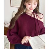 ストラップチョーカーネックリボンアシメワンショルダーニットプルオーバー | moment+ | 詳細画像54 