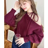 ストラップチョーカーネックリボンアシメワンショルダーニットプルオーバー | moment+ | 詳細画像56 