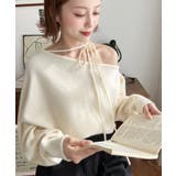 ストラップチョーカーネックリボンアシメワンショルダーニットプルオーバー | moment+ | 詳細画像8 