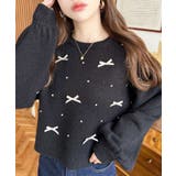 リボンビジューショート丈もちもちニットプルオーバー | moment+ | 詳細画像10 