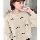 リボンビジューショート丈もちもちニットプルオーバー | moment+ | 詳細画像24 