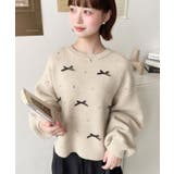 リボンビジューショート丈もちもちニットプルオーバー | moment+ | 詳細画像25 