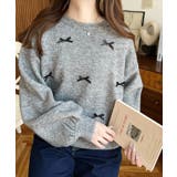 リボンビジューショート丈もちもちニットプルオーバー | moment+ | 詳細画像28 