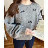 リボンビジューショート丈もちもちニットプルオーバー | moment+ | 詳細画像30 