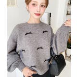 リボンビジューショート丈もちもちニットプルオーバー | moment+ | 詳細画像36 