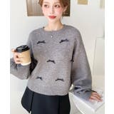 リボンビジューショート丈もちもちニットプルオーバー | moment+ | 詳細画像37 