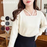 ホルターネックリブニットプルオーバー12G | moment+ | 詳細画像1 