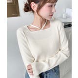 ホルターネックリブニットプルオーバー12G | moment+ | 詳細画像16 