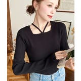 ホルターネックリブニットプルオーバー12G | moment+ | 詳細画像35 