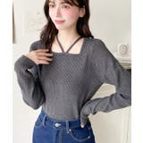 ホルターネックリブニットプルオーバー12G | moment+ | 詳細画像50 