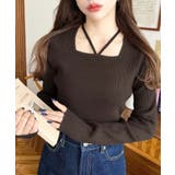 ホルターネックリブニットプルオーバー12G | moment+ | 詳細画像55 