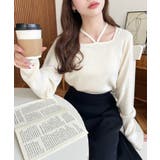 ホルターネックリブニットプルオーバー12G | moment+ | 詳細画像6 