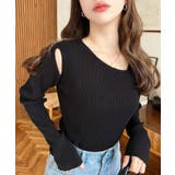 ショルダースリットアシンメトリーネックリブニットプルオーバー12G | moment+ | 詳細画像20 