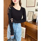 ショルダースリットアシンメトリーネックリブニットプルオーバー12G | moment+ | 詳細画像22 