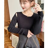 ショルダースリットアシンメトリーネックリブニットプルオーバー12G | moment+ | 詳細画像27 