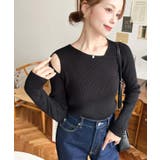 ショルダースリットアシンメトリーネックリブニットプルオーバー12G | moment+ | 詳細画像31 