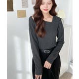 ショルダースリットアシンメトリーネックリブニットプルオーバー12G | moment+ | 詳細画像36 