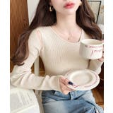 ショルダースリットアシンメトリーネックリブニットプルオーバー12G | moment+ | 詳細画像60 