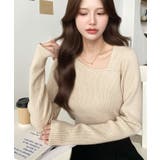 ショルダースリットアシンメトリーネックリブニットプルオーバー12G | moment+ | 詳細画像62 