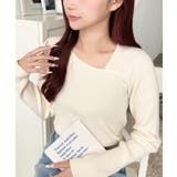 ショルダースリットアシンメトリーネックリブニットプルオーバー12G | moment+ | 詳細画像7 