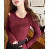 ショルダースリットアシンメトリーネックリブニットプルオーバー12G | moment+ | 詳細画像72 