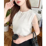 チュールレイヤードフレンチスリーブニットプルオーバー | moment+ | 詳細画像3 