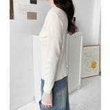 クルーネック袖シアーリブニットプルオーバー12G | moment+ | 詳細画像23 