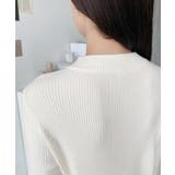 クルーネック袖シアーリブニットプルオーバー12G | moment+ | 詳細画像24 