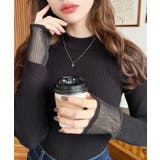 クルーネック袖シアーリブニットプルオーバー12G | moment+ | 詳細画像25 