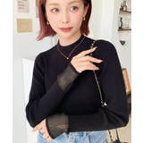 クルーネック袖シアーリブニットプルオーバー12G | moment+ | 詳細画像30 