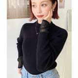 クルーネック袖シアーリブニットプルオーバー12G | moment+ | 詳細画像31 