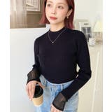 クルーネック袖シアーリブニットプルオーバー12G | moment+ | 詳細画像32 