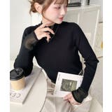 クルーネック袖シアーリブニットプルオーバー12G | moment+ | 詳細画像33 