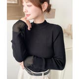 クルーネック袖シアーリブニットプルオーバー12G | moment+ | 詳細画像35 