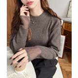 クルーネック袖シアーリブニットプルオーバー12G | moment+ | 詳細画像45 