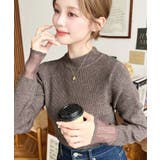 クルーネック袖シアーリブニットプルオーバー12G | moment+ | 詳細画像50 