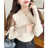 クルーネック袖シアーリブニットプルオーバー12G | moment+ | 詳細画像51 