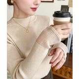 クルーネック袖シアーリブニットプルオーバー12G | moment+ | 詳細画像60 