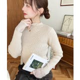 クルーネック袖シアーリブニットプルオーバー12G | moment+ | 詳細画像61 