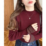 クルーネック袖シアーリブニットプルオーバー12G | moment+ | 詳細画像63 