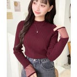 クルーネック袖シアーリブニットプルオーバー12G | moment+ | 詳細画像71 