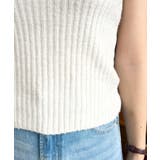 キャミ付きレースアップショート丈リブニットカーディガンアンサンブル | moment+ | 詳細画像14 