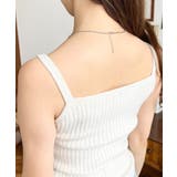 キャミ付きレースアップショート丈リブニットカーディガンアンサンブル | moment+ | 詳細画像15 