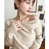 ワンショルドレープリブニットプルオーバー12G | moment+ | 詳細画像36